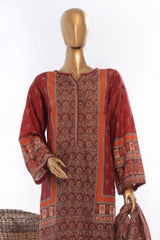 Bin Saeed Stitched 3 Piece Exclusive Printed Lawn Vol-03 Suit-SM-1847-Maroon