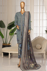 Eid Ki Khushiyan by Bin Saeed Stitched 3 Piece Luxury Self & Stripe Collection'2025-SM-1852