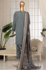 Eid Ki Khushiyan by Bin Saeed Stitched 3 Piece Luxury Self & Stripe Collection'2025-SM-1852