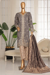 Eid Ki Khushiyan by Bin Saeed Stitched 3 Piece Luxury Self & Stripe Collection'2025-SM-1853