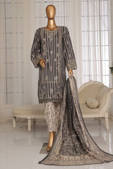 Eid Ki Khushiyan by Bin Saeed Stitched 3 Piece Luxury Self & Stripe Collection'2025-SM-1854