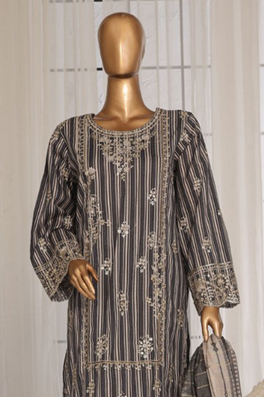 Eid Ki Khushiyan by Bin Saeed Stitched 3 Piece Luxury Self & Stripe Collection'2025-SM-1854