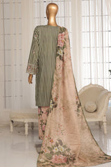 Eid Ki Khushiyan by Bin Saeed Stitched 3 Piece Luxury Self & Stripe Collection'2025-SM-1856