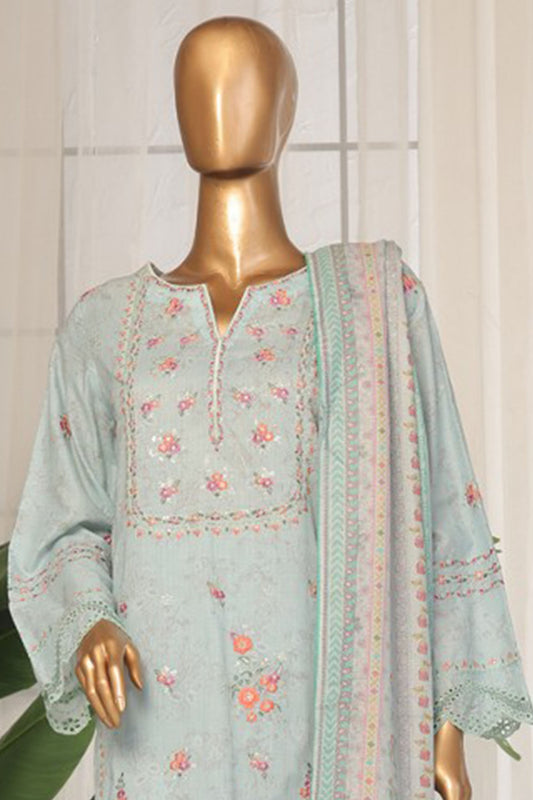 Eid Ki Khushiyan by Bin Saeed Stitched 3 Piece Luxury Self & Stripe Collection'2025-SM-1858