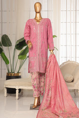 Eid Ki Khushiyan by Bin Saeed Stitched 3 Piece Luxury Self & Stripe Collection'2025-SM-1866