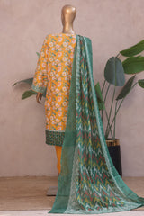 Ronaq E Eid By Bin Saeed Stitched 3 Piece Exc Emb Lawn Collection'2025-SM-1879-Yellow