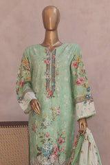 Ronaq E Eid By Bin Saeed Stitched 3 Piece Exc Emb Lawn Collection'2025-SM-1881-Mint