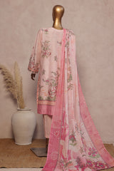 Ronaq E Eid By Bin Saeed Stitched 3 Piece Exc Emb Lawn Collection'2025-SM-1882-Pink