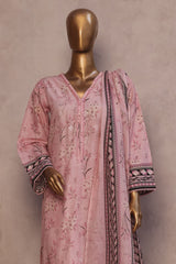 Ronaq E Eid By Bin Saeed Stitched 3 Piece Exc Emb Lawn Collection'2025-SM-1885-Pink