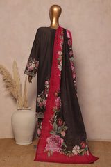 Ronaq E Eid By Bin Saeed Stitched 3 Piece Exc Emb Lawn Collection'2025-SM-1886-Black