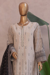 Ronaq E Eid By Bin Saeed Stitched 3 Piece Exc Emb Lawn Collection'2025-SM-1887-Skin