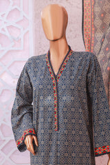 Bin Saeed Stitched 3 Piece Exclusive Printed Lawn Vol-05 Collection'2025-SM-1923-Grey