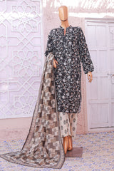 Bin Saeed Stitched 3 Piece Exclusive Printed Lawn Vol-05 Collection'2025-SM-1927-Black