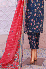 Bin Saeed Stitched 3 Piece Exclusive Printed Lawn Vol-05 Collection'2025-SM-1928-Blue