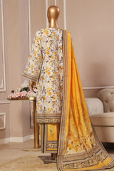 Bin Saeed Stitched 3 Piece Exclusive Emb Lawn Vol-05 Collection-SM-1933-Yellow