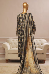 Bin Saeed Stitched 3 Piece Exclusive Emb Lawn Vol-05 Collection-SM-1943-Black