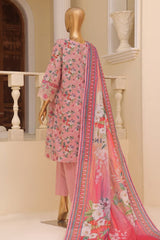 Bin Saeed Stitched 3 Piece Exclusive Emb Lawn Vol-05 Collection-SM-1944-Pink