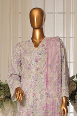 Bin Saeed Stitched 3 Piece Exc White and White Chikankari Collection'2025-SM-2003-Lilac