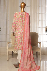 Bin Saeed Stitched 3 Piece Exc White and White Chikankari Collection'2025-SM-2005-Pink