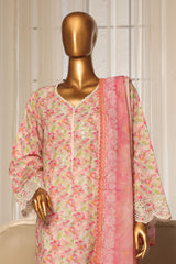 Bin Saeed Stitched 3 Piece Exc White and White Chikankari Collection'2025-SM-2005-Pink