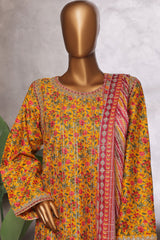 Bin Saeed Stitched 3 Piece Luxury Front Open Cutwork Vol-03 Collection'2025-SM-2155-Yellow
