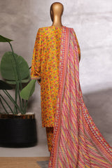 Bin Saeed Stitched 3 Piece Luxury Front Open Cutwork Vol-03 Collection'2025-SM-2155-Yellow