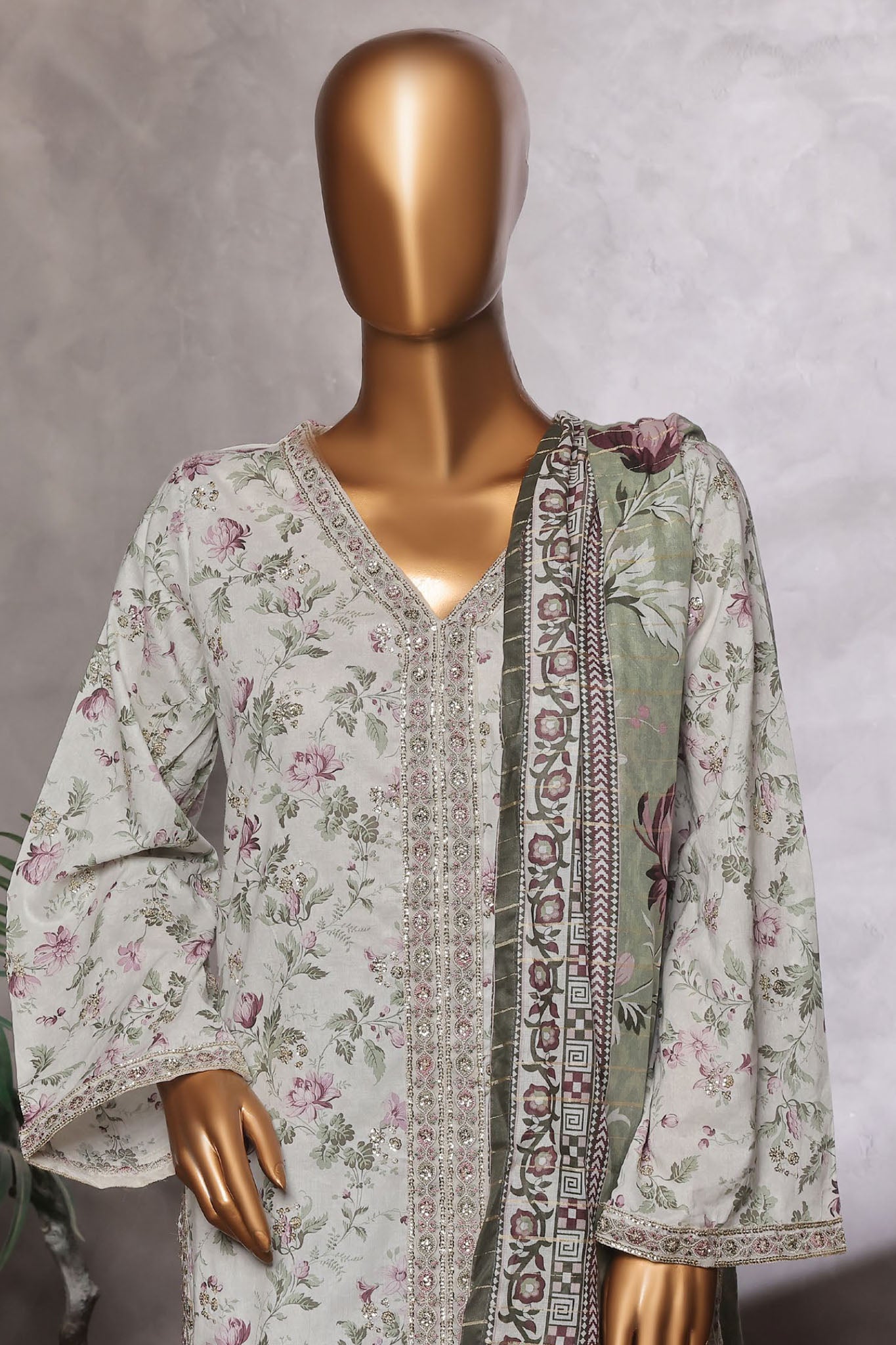 Bin Saeed Stitched 3 Piece Luxury Front Open Cutwork Vol-03 Collection'2025-SM-2158-Pista
