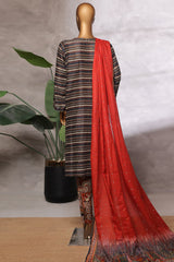 Bin Saeed Stitched 3 Piece Luxury Front Open Cutwork Vol-03 Collection'2025-SM-2159-Black