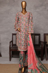 Bin Saeed Stitched 3 Piece Luxury Front Open Cutwork Vol-03 Collection'2025-SM-2160-Multi
