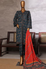 Bin Saeed Stitched 3 Piece Luxury Front Open Cutwork Vol-03 Collection'2025-SM-2161-Dark Green