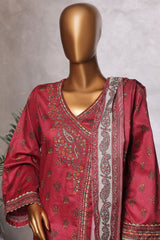 Bin Saeed Stitched 3 Piece Luxury Front Open Cutwork Vol-03 Collection'2025-SM-2162-Maroon