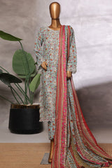 Bin Saeed Stitched 3 Piece Luxury Front Open Cutwork Vol-03 Collection'2025-SM-2163-Sky