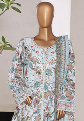 Bin Saeed Stitched 3 Piece Excusive Luxury Emb Frock Suit-SM-2570 FEROZI