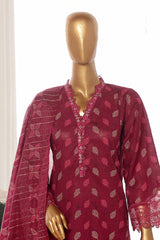 Bin Saeed Stitched 3 Piece Exclusive Lawn Frock Vol-01 Collection-SM-348-Purple