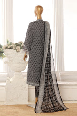 Bin Saeed Stitched 3 Piece Exclusive Lawn Frock Vol-01 Collection-SM-357-Grey