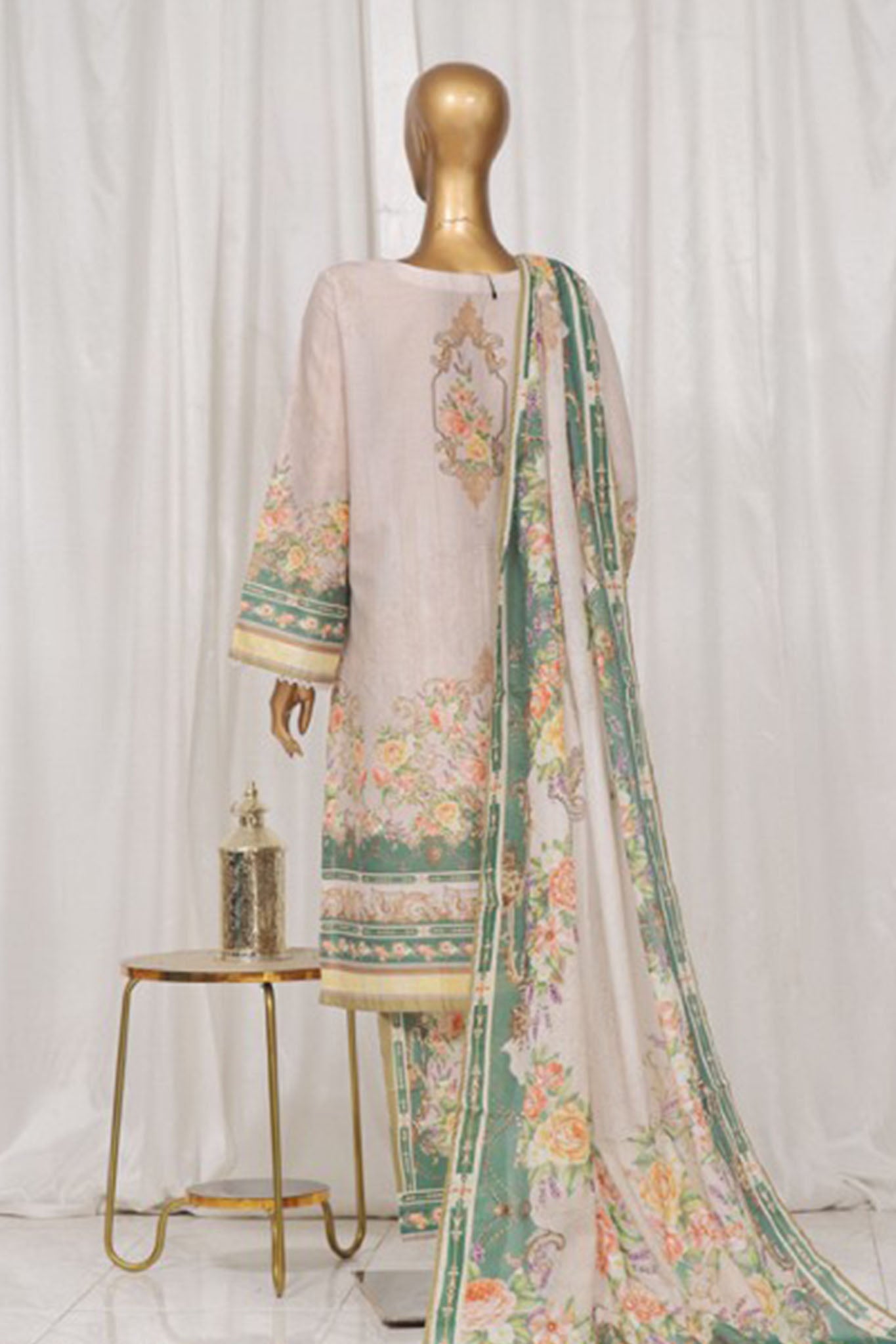 Bin Saeed Stitched 3 Piece Exclusive Printed Lawn Vol-01 Collection-SM-43-Skin