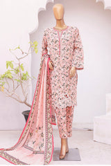Tara Bagh By Bin Saeed Stitched 3 Piece Eid Lawn Collection'2024-SM-495-Pink