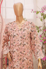 Tara Bagh By Bin Saeed Stitched 3 Piece Eid Lawn Collection'2024-SM-502-Pink