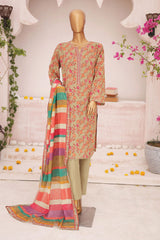 Bin Saeed Stitched 3 Piece Fancy Printed Lawn Collection'2024-SM-596-Pista