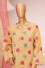 Bin Saeed Stitched 3 Piece Fancy Printed Lawn Collection'2024-SM-602-Mustard