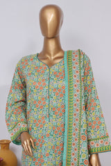 Bin Saeed Stitched 3 Piece Exclusive Printed Lawn Vol-02 Collection-SM-1384-Green