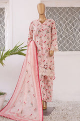 Chand bagh By Bin Saeed Stitched 3 Piece Emb Lawn Vol-03 Collection'2024-SM-606-Pink