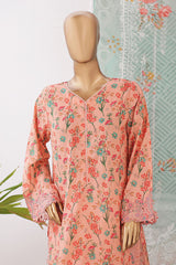 Chand bagh By Bin Saeed Stitched 3 Piece Emb Lawn Vol-03 Collection'2024-SM-608-Peach