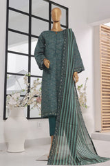 Bin Saeed Stitched 3 Piece Exclusive Printed Lawn Vol-01 Collection-SM-609-Dark Green