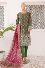 Chand bagh By Bin Saeed Stitched 3 Piece Emb Lawn Vol-03 Collection'2024-SM-612-Green