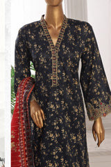 Bin Saeed Stitched 3 Piece Exclusive Lawn Frock Vol-01 Collection-SM-627-Black