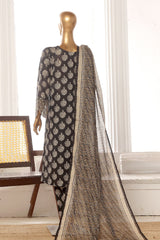 Bin Saeed Stitched 3 Piece Exclusive Lawn Frock Vol-01 Collection-SM-634-Grey