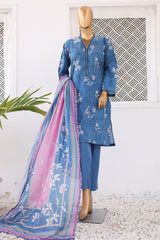 Bin Saeed Stitched 3 Piece Printed Lawn Vol-04 Collection'2024-SM-641-Blue