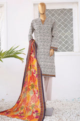 Bin Saeed Stitched 3 Piece Printed Lawn Vol-04 Collection'2024-SM-643-Off White