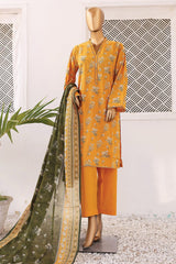 Bin Saeed Stitched 3 Piece Printed Lawn Vol-04 Collection'2024-SM-647-Yellow